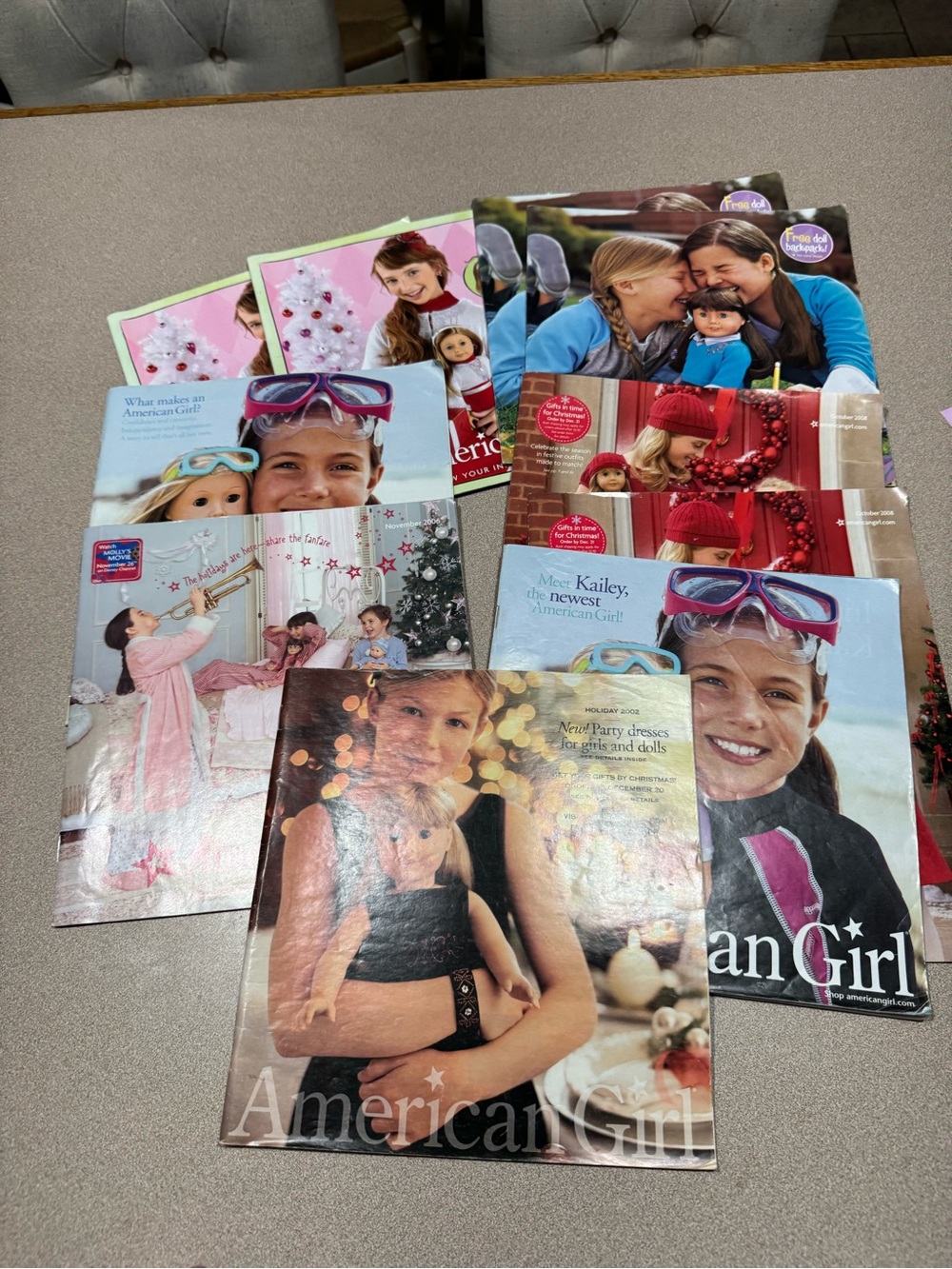 American Girl Collectible Catalogs - Pink, Blue, White Covers set of 10